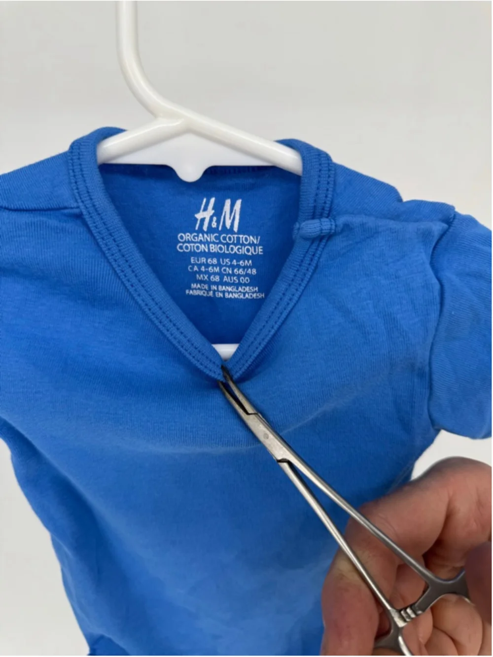 Baby H&M Blue Organic Cotton Short Sleeve Bodysuit 3-6 Months